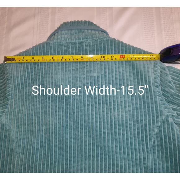 Woolrich Corduroy Jacket Women's S Aquifer Aqua Blue Wide Wale Pockets Zip Up - Picture 14 of 16